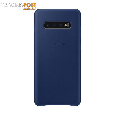 Samsung Galaxy S10+ Plus Leather Back Cover - Navy