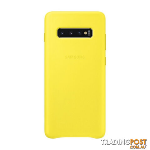 Samsung Galaxy S10+ Plus Leather Back Cover - Yellow