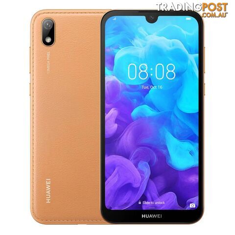 Huawei Y5 2019 (Dual SIM 4G/4G, 32GB/2GB, Faux Leather) - Amber Brown - AMN-LX2 - Brown - HWY52019BRN