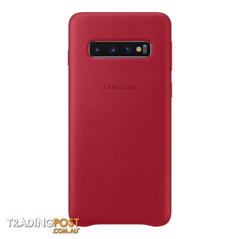 Samsung Galaxy S10 Leather Back Cover - Red