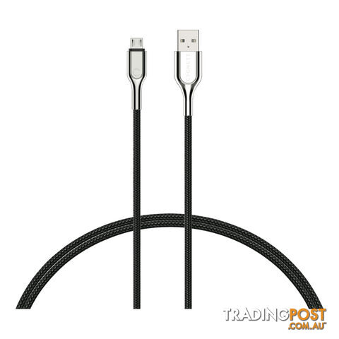 Cygnett Armoured 2M Braided Lightning to USB-A Cable - Black
