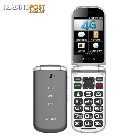 Aspera F40 Flip (4G/LTE, 5MP) - Titanium - F40 - Grey - ASPF40TIT