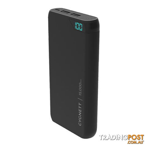 Cygnett ChargeUp Boost 15K 15000mAh 2.4A Power Bank - Black - CY2507PBCHE - Black - 848116019437