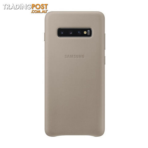 Samsung Galaxy S10+ Plus Leather Back Cover - Grey