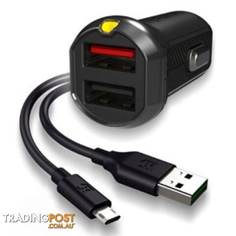 EFM 17W(Max 3.4Amp) Dual USB Port Car Charger - Black