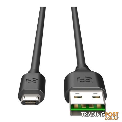 EFM 2m Flipper USB to Micro-USB Charge & Sync Cable - Black