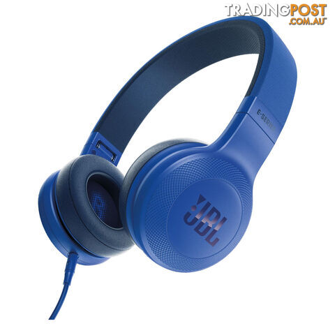 JBL E35 On-Ear Wired Headphones - Blue - JBLE35BLU - Black - 6925281918056