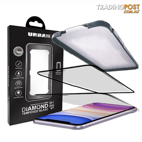 Urban Diamond Tempered Glass Screen Protector For iPhone 11 - GLASSIP61DIABLK - Black - 9017236607041