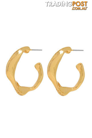 Dansk Copenhagen Branch Hoop Gold Earrings 3C2253