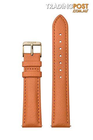 Cluse 18mm Watch Strap Sunset Orange/ Gold Leather CS1408101086 - 8719743376397