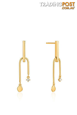 Ania Haie Double Drop Stud Gold Earrings E023-19G - 5052469003509