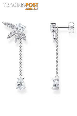 Thomas Sabo Earrings Leaves With Chain Large Silver TH2105 - 4051245474336