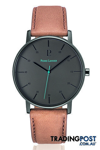 Pierre Lannier Cityline Black/Brown Dune Leather Watch 200F484