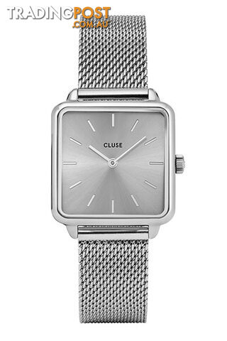 Cluse La Tetragone Full Silver Mesh Watch CL60012 - 8719743371255