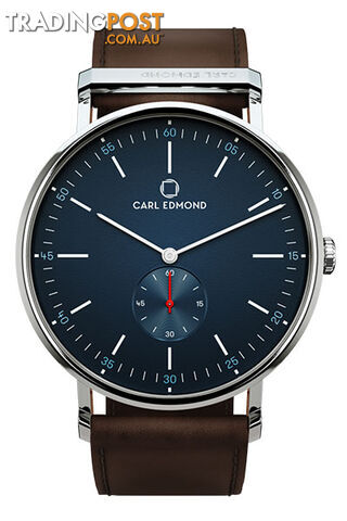 Carl Edmond Ryolit Dark Brown Silver/Navy Dial 40mm Watch