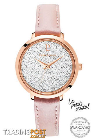 Pierre Lannier La Petite Cristal Rose Gold White Swarovski Dial/Pink Leather Watch 105J905