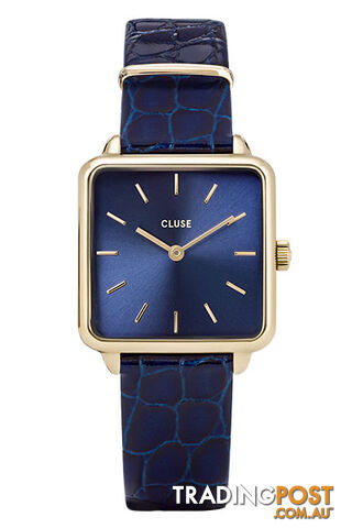 Cluse La Tetragone Gold Blue/Blue Alligator Watch CW0101207028 - 8719743375260