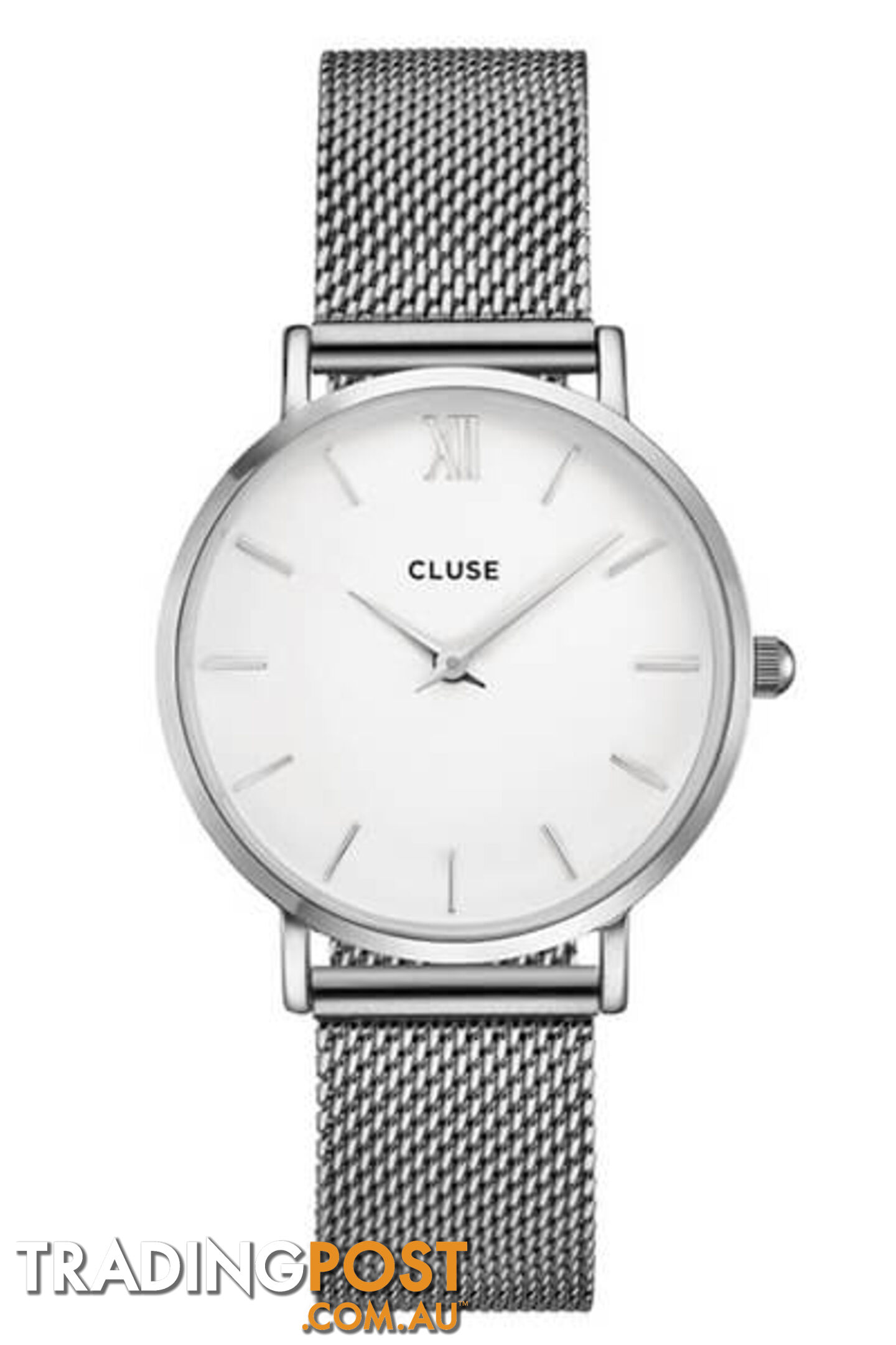 Cluse Minuit Mesh Silver/White Watch CW0101203002 - 8719743373495