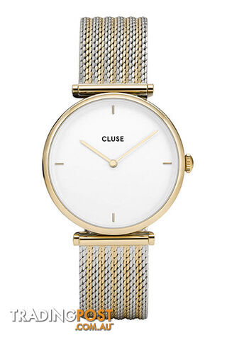 Cluse Triomphe Gold Bicolor Mesh Watch CL61002 - 8718924599983