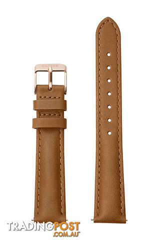 Cluse 16mm Watch Strap Caramel/Rose Gold Leather CLS303 - 8718924594810