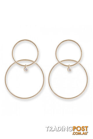 Bianc CZ Gold Plated Sterling Silver Double Hoop Earrings 10100398