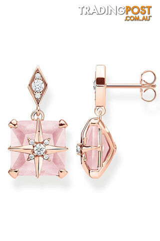 Thomas Sabo Ear Studs Pink Stone With Star TH2108RQ - 4051245474237
