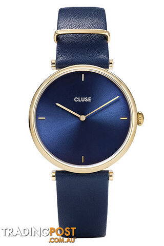 Cluse Triomphe Gold Blue/Blue Leather Watch CW0101208011 - 8719743375239