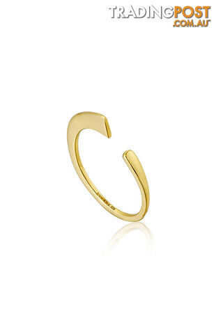 Ania Haie Geometry Curved Adjustable Ring R005-02G - 5052469201394