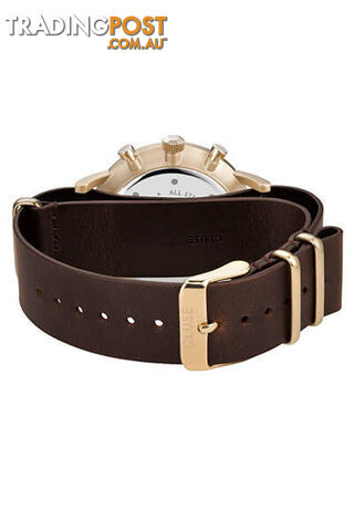 CLUSE Mens Aravis Chronograph Gold White/Dark Brown Nato Watch CW0101502009 - 8719743374980 - photo 3 of 3