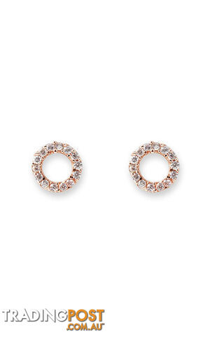 Bianc Rose Gold Cz Open Circle Stud 10100166