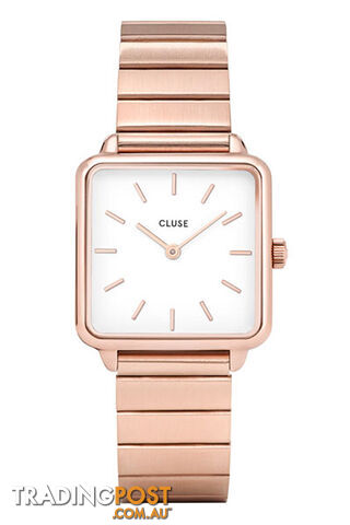 Cluse La Tetragone Single Link Rose Gold/White CL60024S - 8719743372351