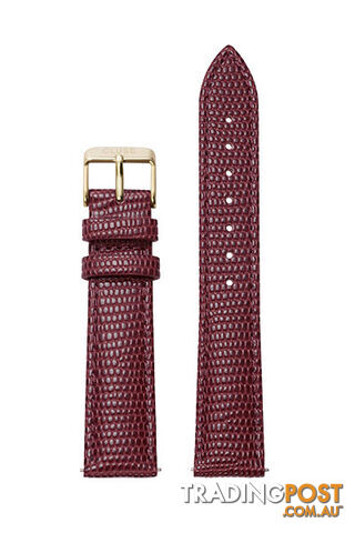 Cluse 18mm Watch Strap Burgundy Lizard/Gold CLS079 - 8719743371354