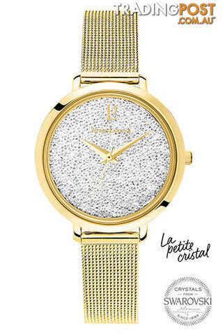 Pierre Lannier La Petite Cristal Gold White Swarovski Dial/Gold Mesh Watch 105J508