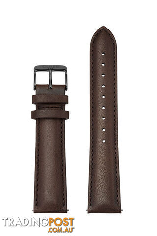 Cluse 20mm Leather Watch Strap Black/Dark Brown CS1408101067 - 8719743375680