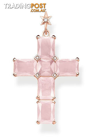 Thomas Sabo Pendant Cross Pink Stones With Star TPE890RQ - 4051245478198