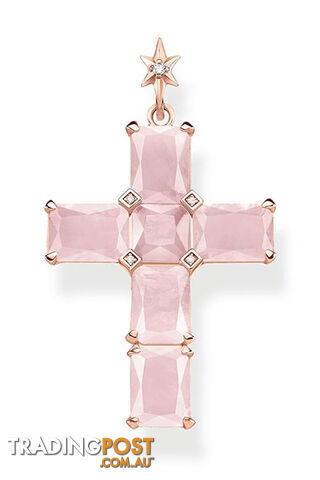 Thomas Sabo Pendant Cross Pink Stones With Star TPE890RQ - 4051245478198