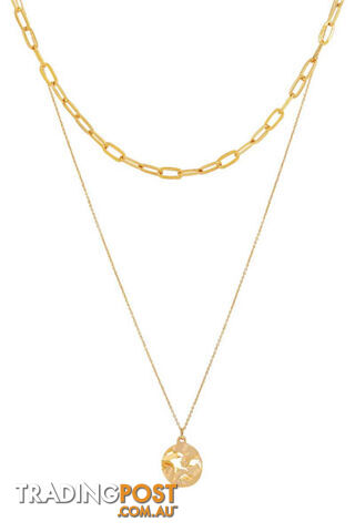 Dansk Copenhagen Ripple Chain 2 in 1 Gold Necklace 9A9004