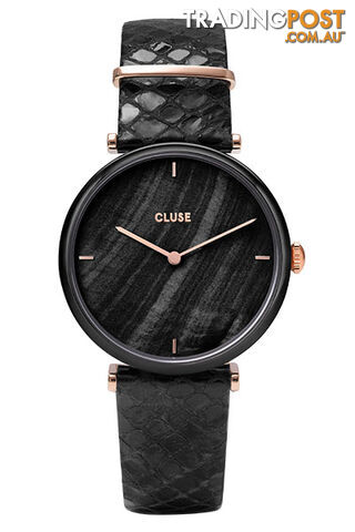 Cluse Triomphe Black Black Pearl/Black Python Leather Watch CW0101208012 - 8719743375246