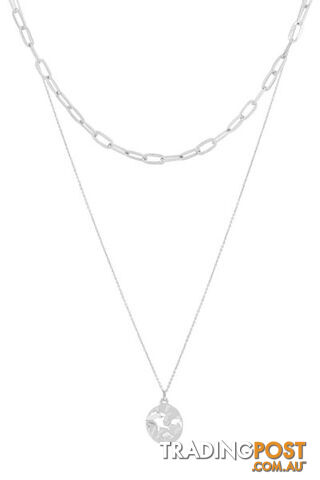 Dansk Copenhagen Ripple Chain 2 in 1 Silver Necklace 9A9005