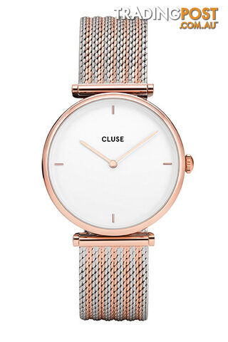 Cluse Triomphe Rose Gold Bicolor Mesh Watch CL61003 - 8718924599990