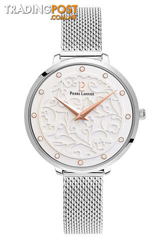 Pierre Lannier Eolia Silver White/Silver Mesh Watch 040J608