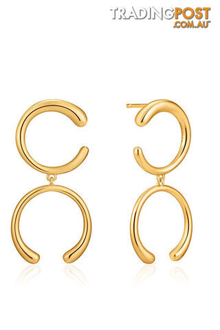 Ania Haie Luxe Double Curve Earrings  E024-01G - 5052469002892