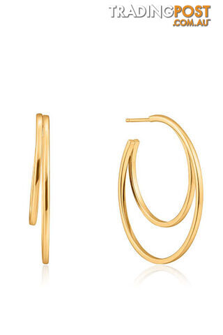 Ania Haie Crescent Hoop Earrings E023-10G - 5052469003325