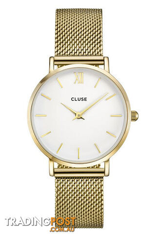 Cluse Minuit Mesh Gold/White Watch CW0101203007 - 8719743373549