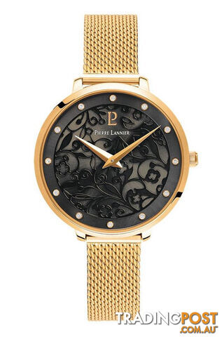 Pierre Lannier Eolia Gold Black/Gold Mesh Watch 046G538