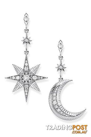 Thomas Sabo Earrings Royalty Star & Moon Silver TH2026 - 4051245422047