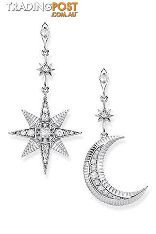 Thomas Sabo Earrings Royalty Star & Moon Silver TH2026 - 4051245422047
