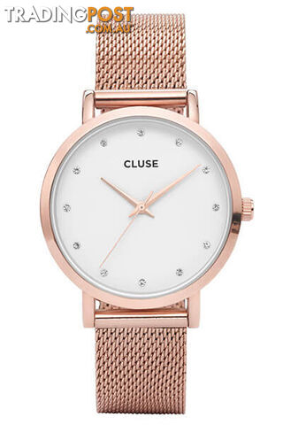 Cluse Pavane Rose Gold Stones Mesh Watch CW0101202002 - 8719743373747