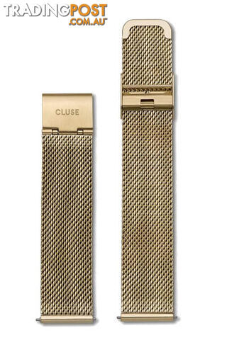 Cluse 18mm Watch Strap Mesh Gold CLS046 - 8718924594353