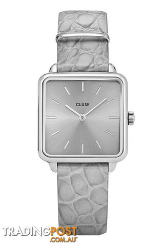 Cluse La Tetragone Silver Grey/Grey Alligator CL60018 - 8719743372221